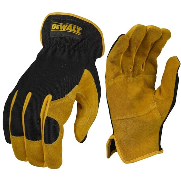 Dewalt DPG216XL Leather Gloves, Slip On, Black, XL