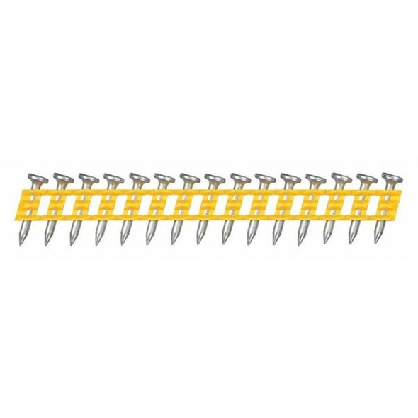 Dewalt DCN890075 Collated Concrete Nail, 3/4 in L, 0.102 in, Zinc Plated, Flat Head, 15 Degrees, 1000 PK