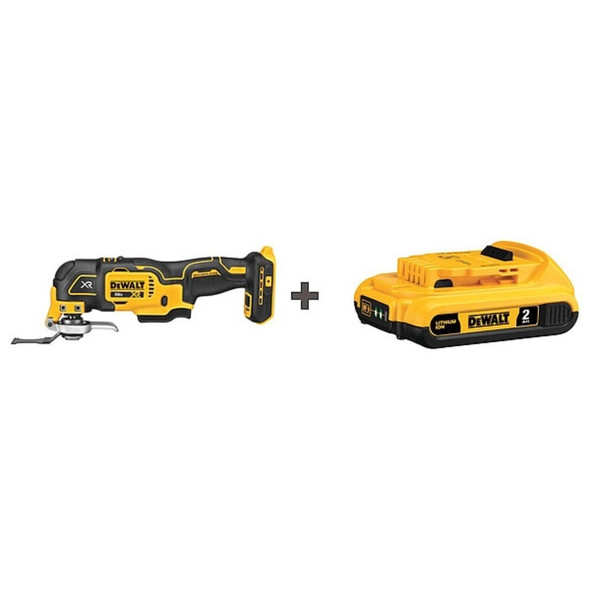 Dewalt DCS356B/DCB203 Oscillating Tool, 20V DC, Cordless, 3.2 Degrees Oscillation Angle, Includes Battery (2.0 Ah)