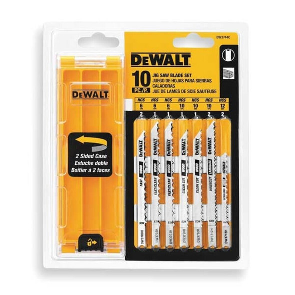 Dewalt DW3744C 10 Pc. U-Shank Jig Saw Blade Set with Case