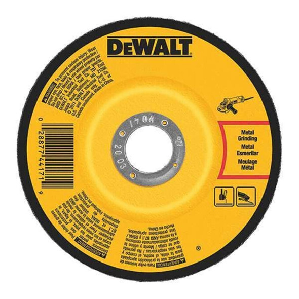 Dewalt DW4542 Depressed Center Grinding Wheel, Type 27, 4 1/2 in Dia, 0.25 in Thick, 5/8"-11 Arbor Hole Size