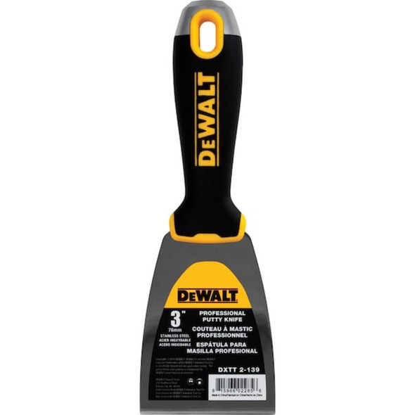 Dewalt DXTT-2-139 Putty Knife, SS, Soft Grip Handle, 3
