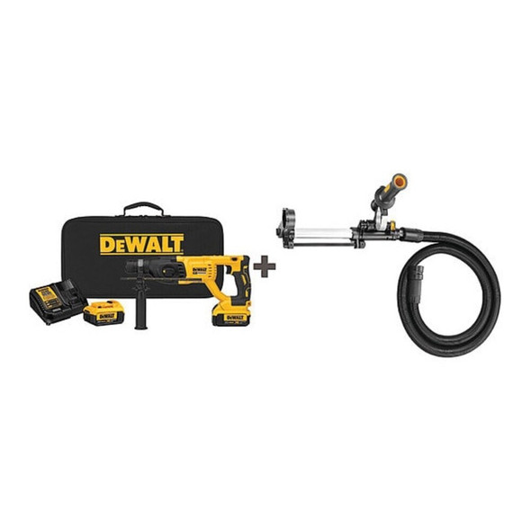 Dewalt DCH133M2/D25301D 20V MAX SDS Rotary Hammer Kit + Dust Extractor Telescope, Battery & Case