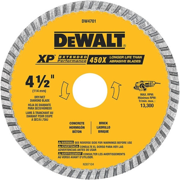Dewalt DW4701 4-1/2" XP turbo diamond blade