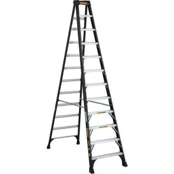 Dewalt DXL3010-12 12 ft Fiberglass Stepladder, 300 lb Capacity