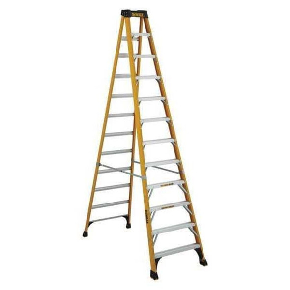 Dewalt DXL3410-12 12 ft Fiberglass Stepladder, 375 lb Capacity