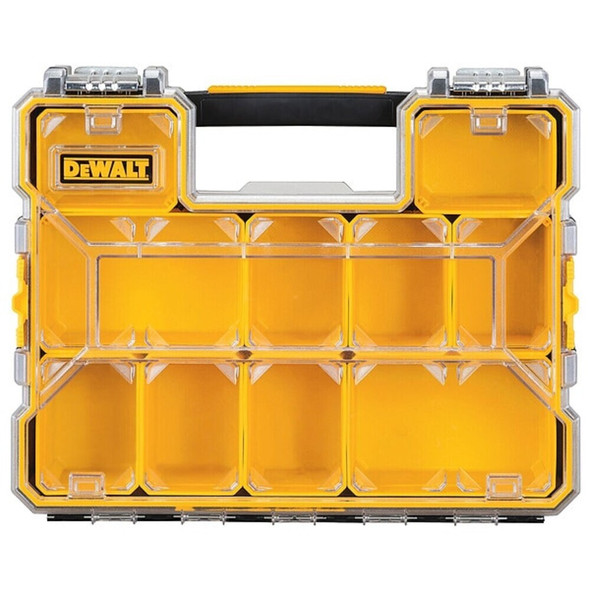 Dewalt DWST14825 Compartment Box W/ 10 Compartments, 17-1/2 in L x 14 in W x 4-1/2 in H, Black/Yellow