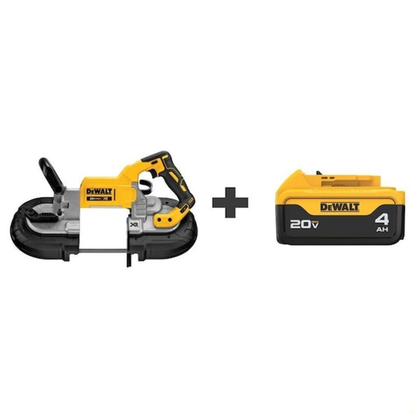 Dewalt DCS374B/DCB204 Portable Band Saw, 20V DC, 44 7/8 in Blade Length