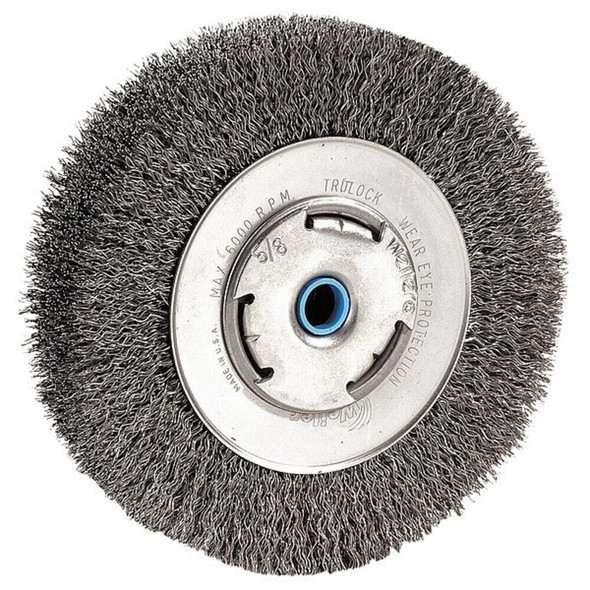 Dewalt DW4907 8" crimped bench wire wheel 5/8" abror, wide face, .014" wire