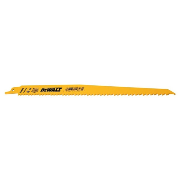 Dewalt DW4803B25 9" 6 TPI Taper Back Bi-Metal Reciprocating Blade for General Purpose Wood Cutting (25 pack)