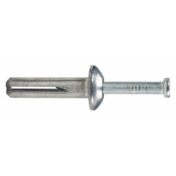 Dewalt 02804-PWR Zamac Nailin Nail Drive Anchor, 1/4" Dia., 3" L, Steel Zinc Plated, 100 PK