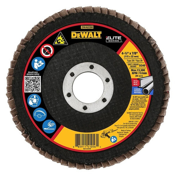 Dewalt DWA8280 4-1/2" x 7/8" 40G T29 XP CER FLAP DISC