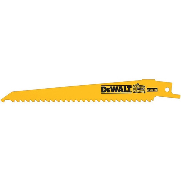 Dewalt DW4802-2 6" 6 TPI Taper Back Bi-Metal Reciprocating Blade for General Purpose Wood Cutting (2 pack)