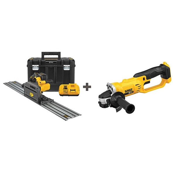 Dewalt DCS520T1/ DCG412B Cordless Track Saw Kit, 6-1/2 in Blade