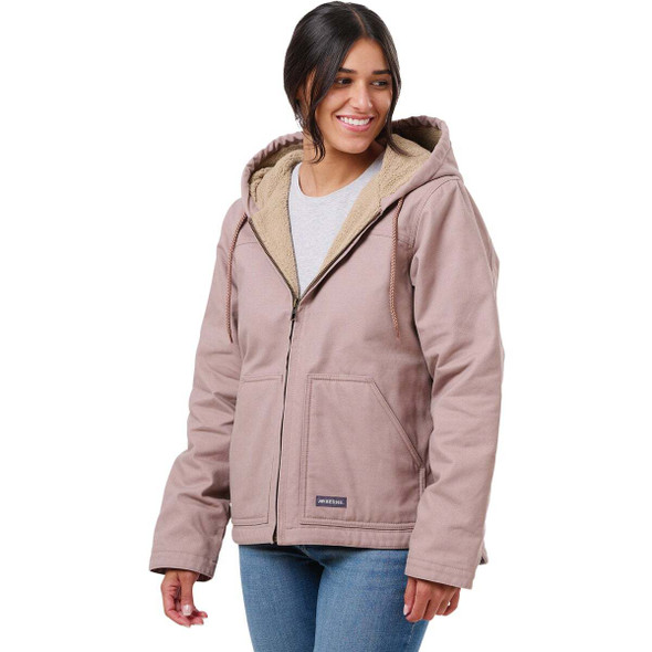 Berne Women's Large Antler Sherpa-Lined Softstone Duck Hooded Jacket