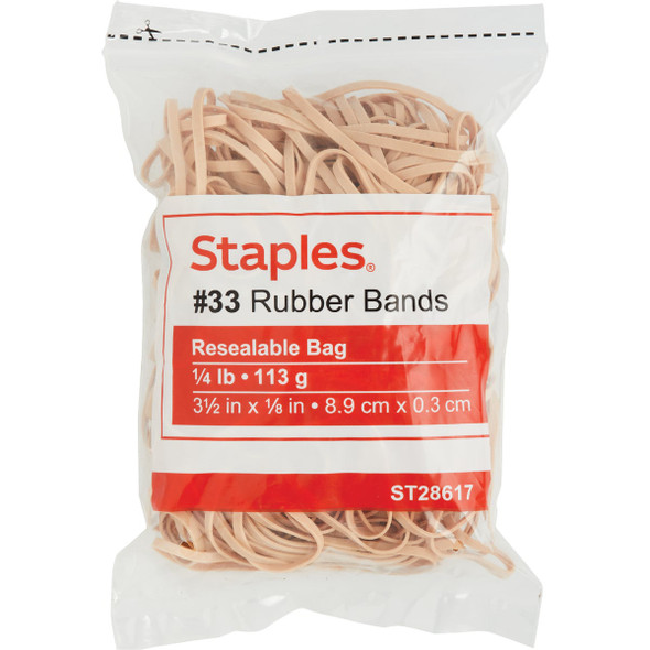 Staples #33 1/4 Lb. Economy Rubber Band Resealable Bag (175-Pack) 112680