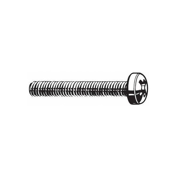 M10-1.50 x 30 mm Phillips Fillister Machine Screw, Zinc Plated Steel, 25 PK