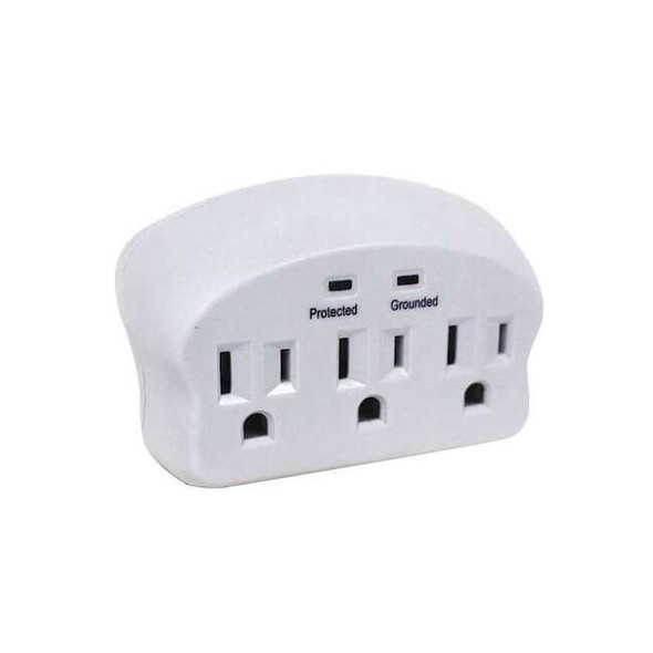 Plug Adapter, Surge, 5-15P, White (Formerly PowerFirst)