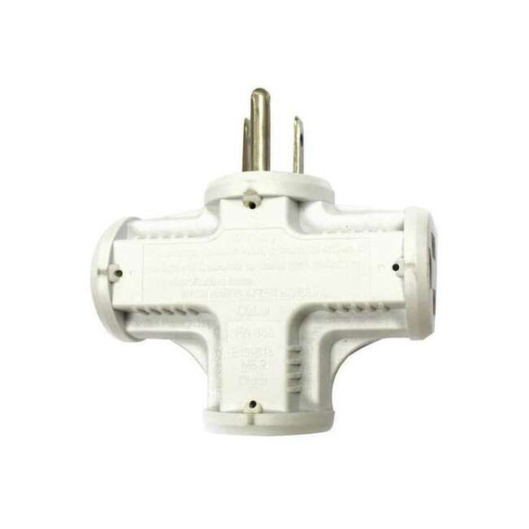 Plug Adapter, Surge, 5-15R, 5-15P, White (Formerly PowerFirst)