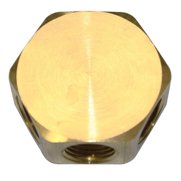 Interstate Pneumatics 3/8 Inch Brass Flat Hex Manifold - 5 Outlets FPM66R