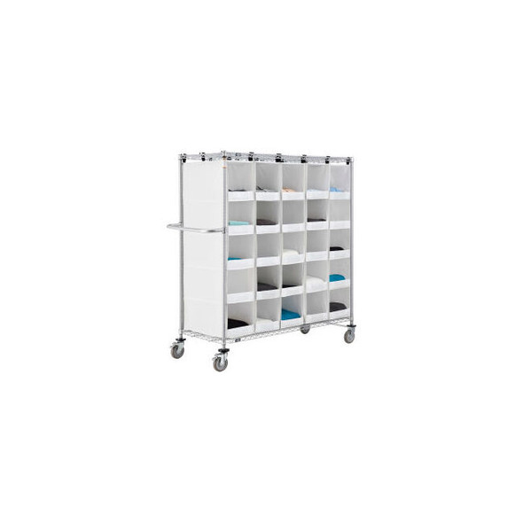 Nexel Stock Picking Truck Single Sided 25 Cells 60""L x 24""W x 69""H White