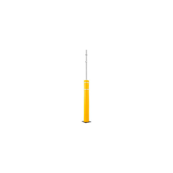 Global Industrial Plastic Flex Bollard with 8' Sign Post 52''H x 7''D Yellow/Whi