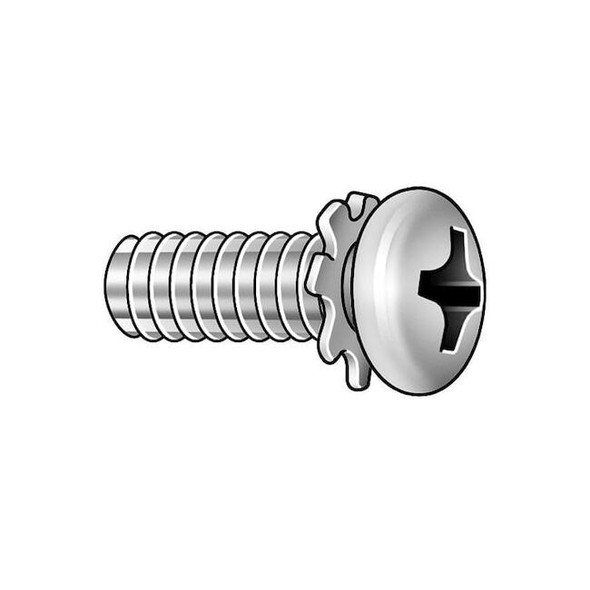 M3-0.50 x 5.85 mm Phillips Pan Machine Screw, Plain 18-8 Stainless Steel, 25 PK