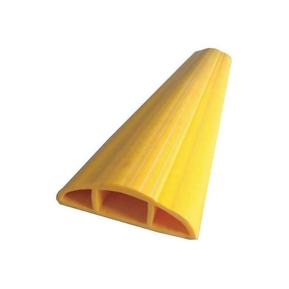Cable Protector, 3/4 in H, 5 ft L, 3 in W, 1 Channel, PVC, Yellow