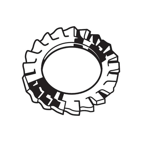 External Tooth Lock Washer, For Screw Size M16 Steel, Zinc Plated Finish, 25 PK