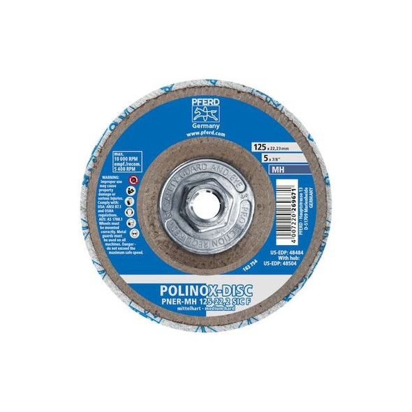 Unitized Disc 6Sf,5"x5/8"-11", Type 27, 5 in Dia, 1/2 in Thick Pack of 5