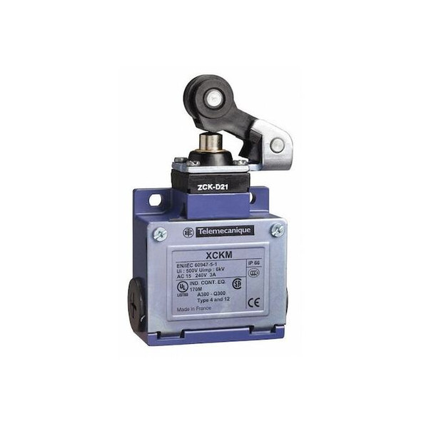 Limit Switch, Plunger, Roller, 1NC/1NO, 10A at 240V AC, Actuator Location: Top