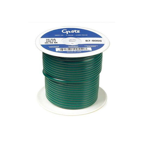 Grote Automotive Cable, 14 AWG, Green, 100 ft 87-7206