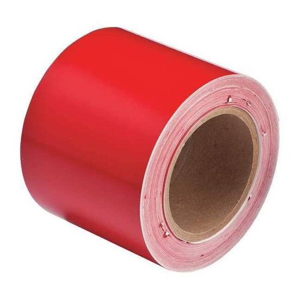 Brady Pipe Marking Tape,Red,4in W,90ft Roll L 36288