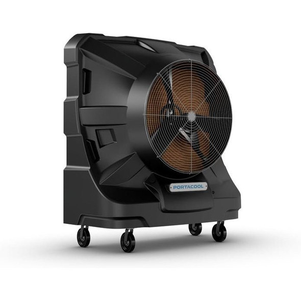 Portable Evaporative Cooler, 22,000 cfm, 6,500 sq ft, 66 gal, Direct