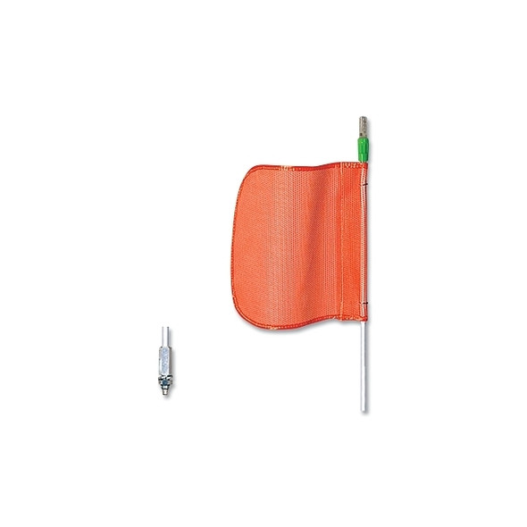 General Purpose Safety Whip, 12 in x 11 in Org Flag, Thrd Hex Base, Lighted, 8 ft Whip, Incl Hot Plug w/12 in Pigtail