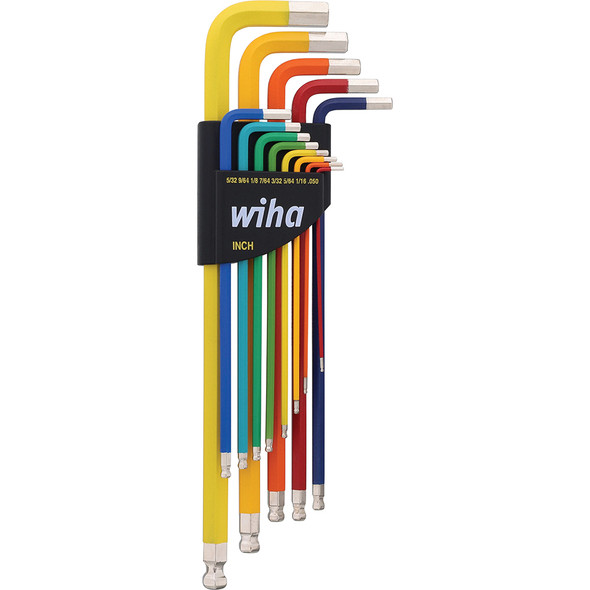 13 Piece Ball End Color Coded Hex L-Key Set - Inch 66981