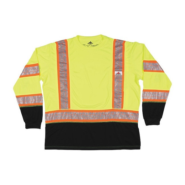 Mcr Safety Long Sleeve T-Shirt, 3, R, Polyester, Green, XL FFLTC3SLXL