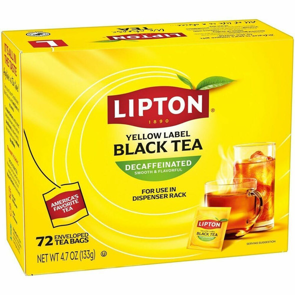 Lipton&reg; Classic Decaf Black Tea Bag - 100 Teabag - Decaffeinated - 100 / Box