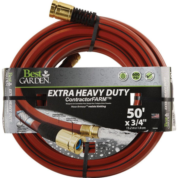 DBELCF34050 Best Garden 3/4 In. Dia. x 50 Ft. L. Drinking Water Safe Contractor Hose