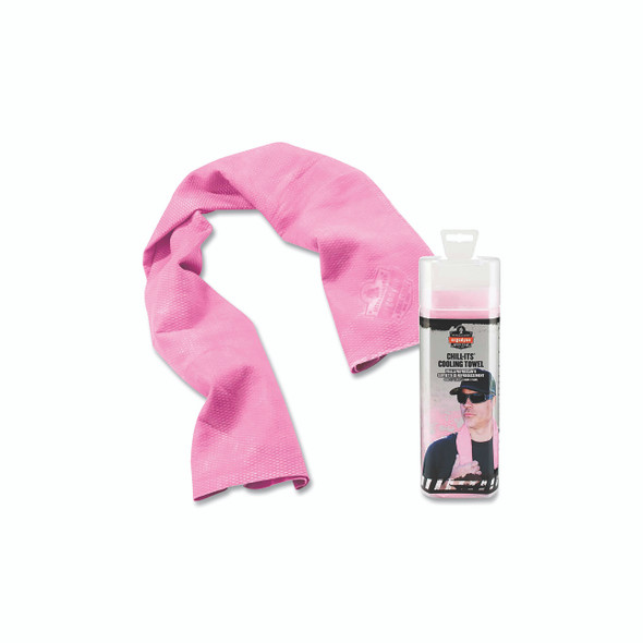 Chill-Its® 6602 Evaporative Cooling Towel, 13 in W X 29-1/2 in L, Pink