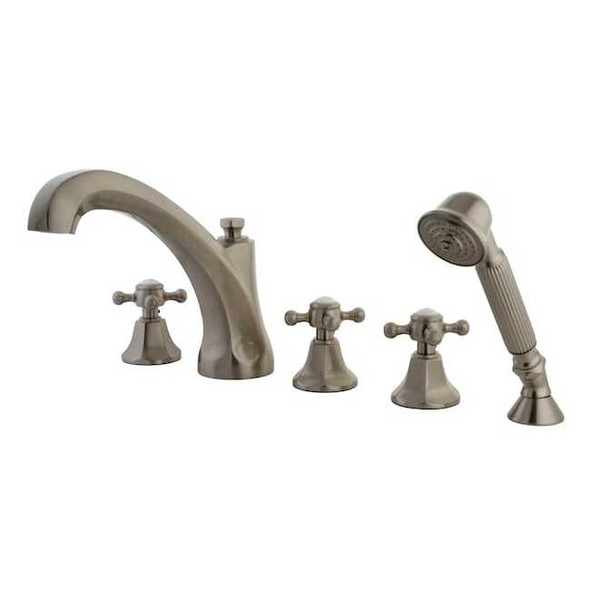 Kingston Brass Roman Tub Faucet, Brushed Nickel, Deck Mount KS43285BX