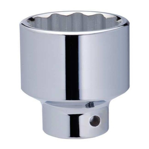 WESTWARD 3/4 in Drive, 28mm Metric Socket, 12 Points,  Steel, Chrome, 28 mm