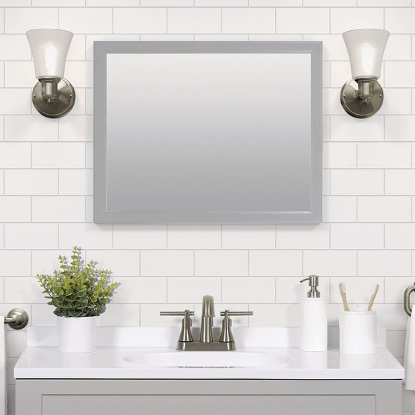 Zenna Home 20 In. x 25 In. Dove Gray Framed Wall Mirror M2025GY 292342