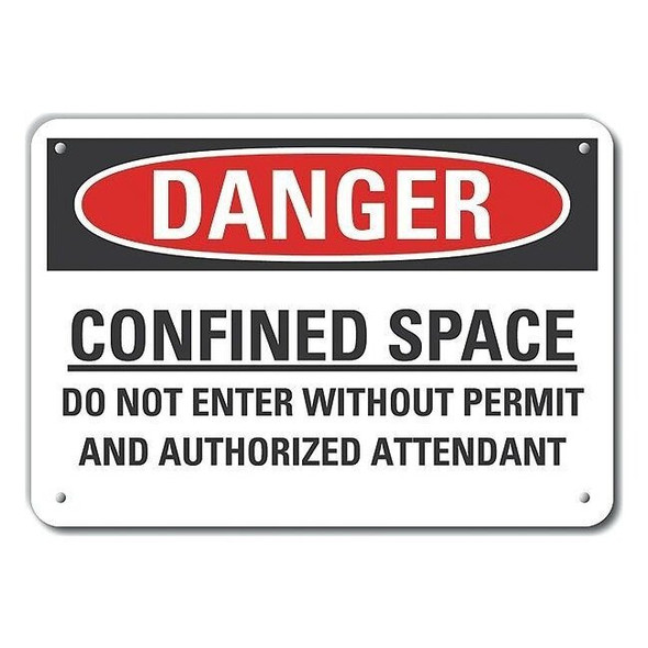 Lyle Decal,Danger Confined Space,14 x 10", LCU4-0689-NA_14X10 LCU4-0689-NA_14X10