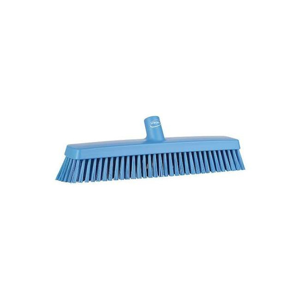 Vikan 16 1/2 in Sweep Face Broom Head, Soft/Stiff Combination, Blue 31753