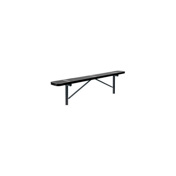Global Industrial 8' Outdoor Steel Flat Bench Perforated Metal In Ground Mount B