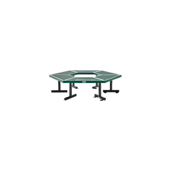 Global Industrial Hexagon Outdoor Tree Bench Expanded Metal Green