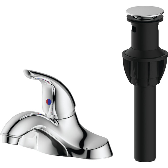 Common Goods Heritage Chrome 1-Handle Bathroom Faucet with Popup 113110680001