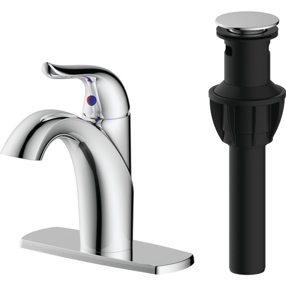 Style Built Heritage Chrome 1-Handle Bathroom Faucet with Popup 113111330001