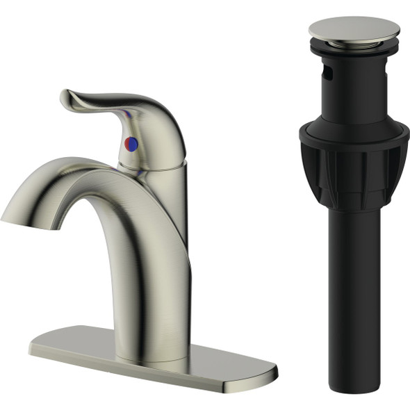 Style Built Heritage Nickel 1-Handle Bathroom Faucet with Popup 113111330002